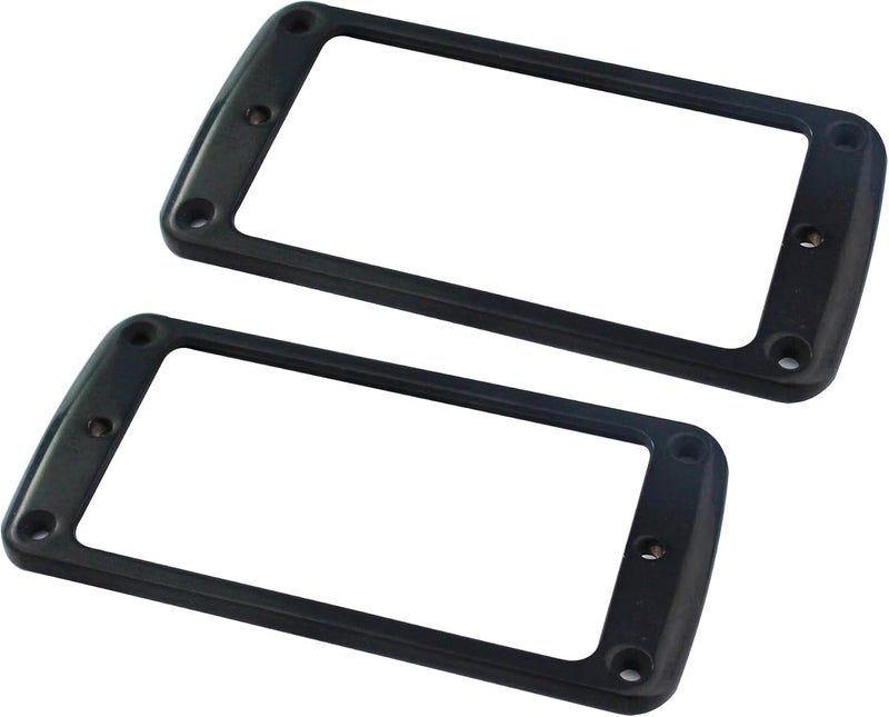 guyker Metal Flat Humbucker Cover, Pickup Mounting Ring Set - Bridge Neck Pickups Frame Replacement Part for Electric Guitar or Precision Bass(2PCS, PR005 black) - Image 2